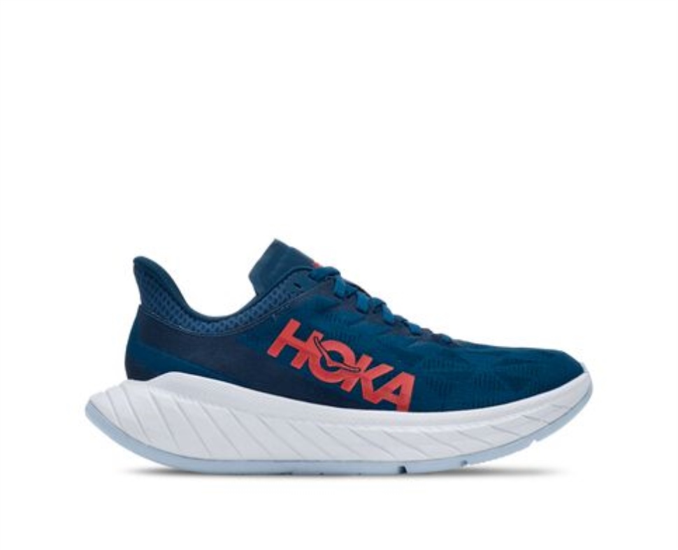 Carbon X 2 Hoka Marocan Blue Hot Coral