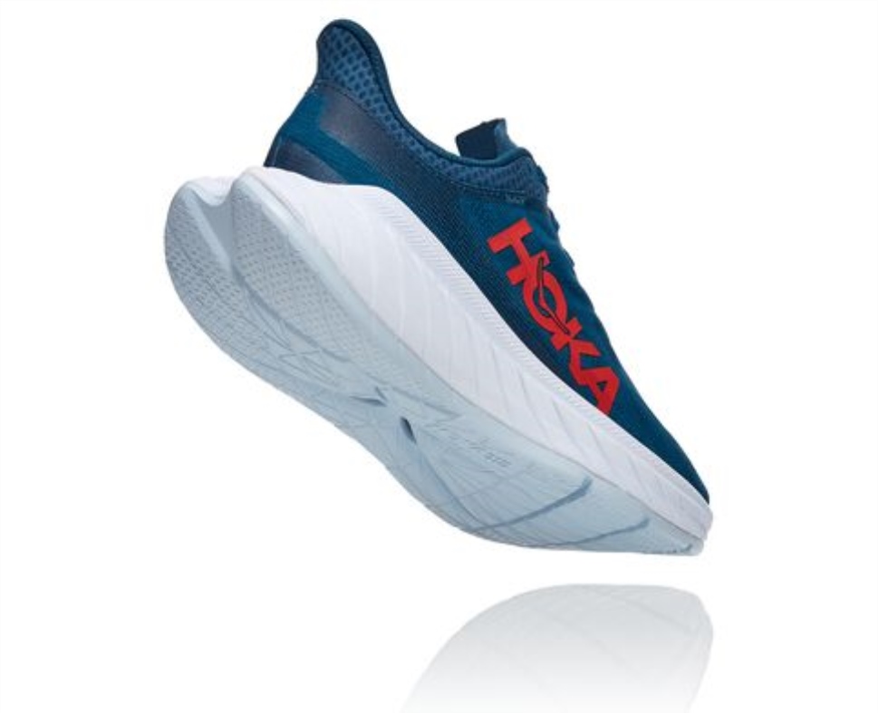Carbon X 2 Hoka Marocan Blue Hot Coral