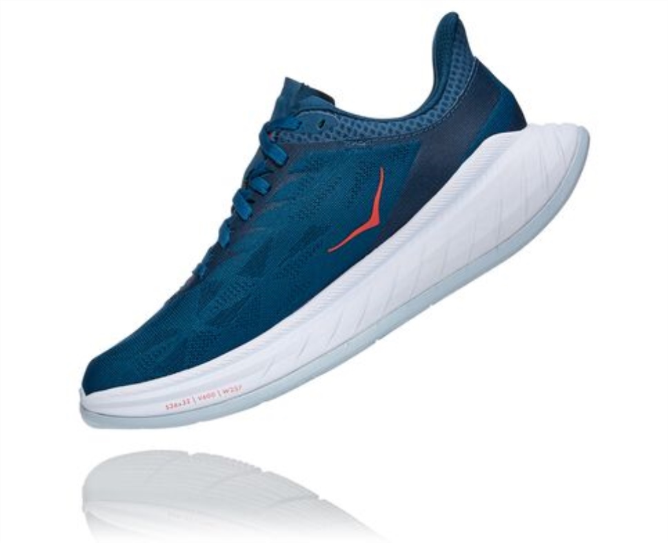 Carbon X 2 Hoka Marocan Blue Hot Coral