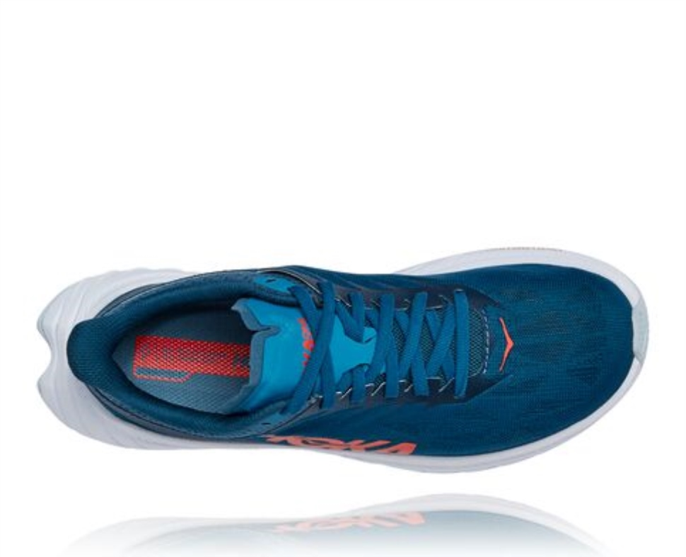Carbon X 2 Hoka Marocan Blue Hot Coral