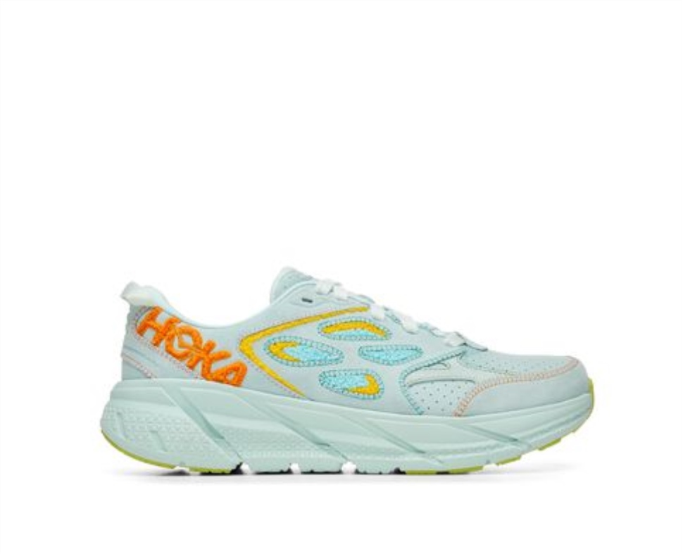 Hoka Clifton L Broderie Albastru Sticla Galben Radiant