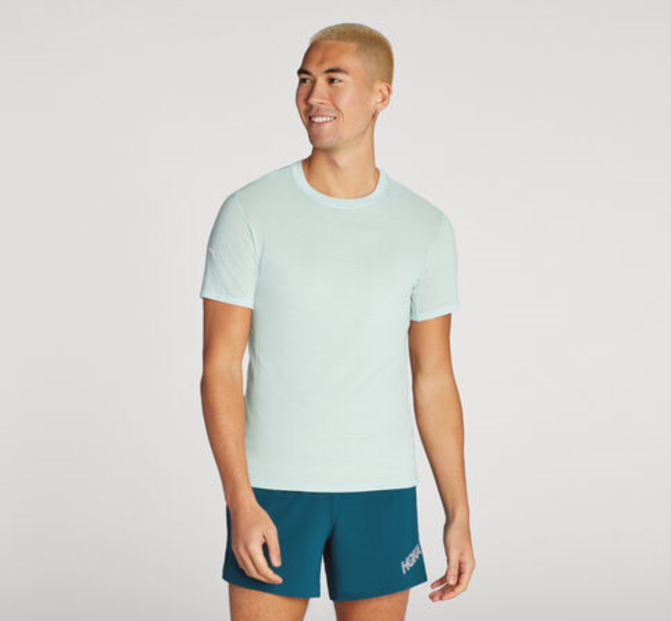 Merino Amestec Mânecă Scurtă Hoka Blue Glass